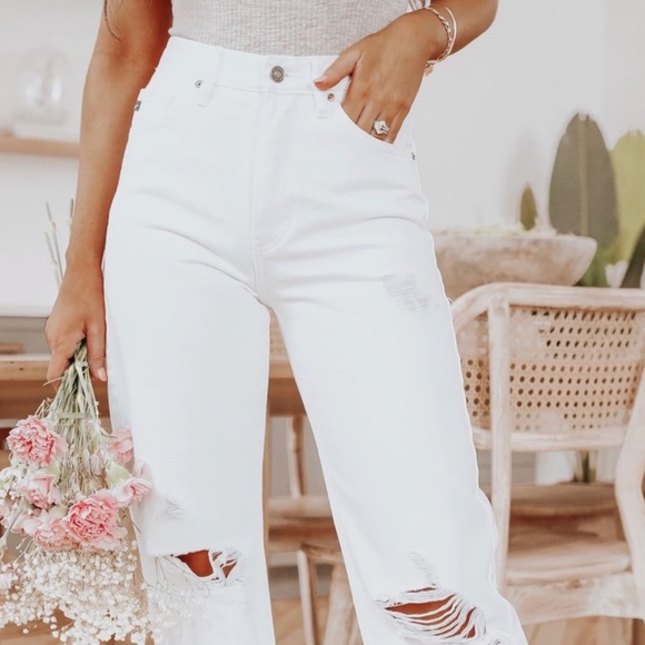 Kancan Ultra High Waist Y2K 90s Light Washed Distressed Wide Leg - Picture 2 of 7